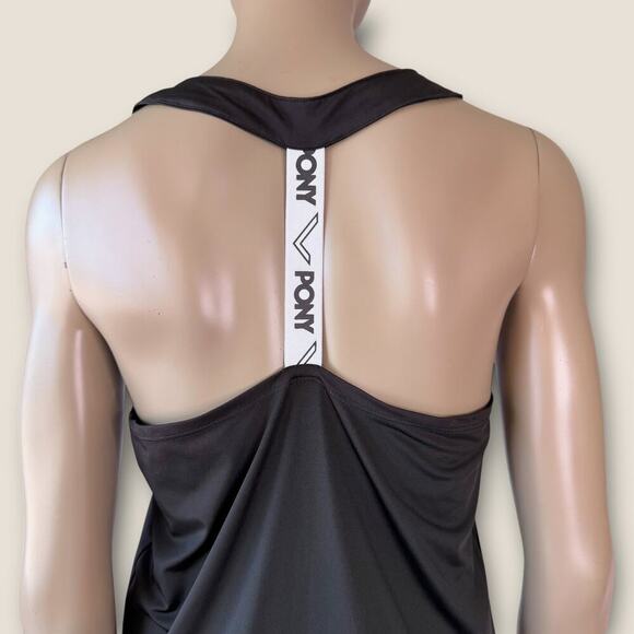 Pony Athletic Racerback Strappy Gym Workout Tank Top Activewear Size S Black - Picture 10 of 15